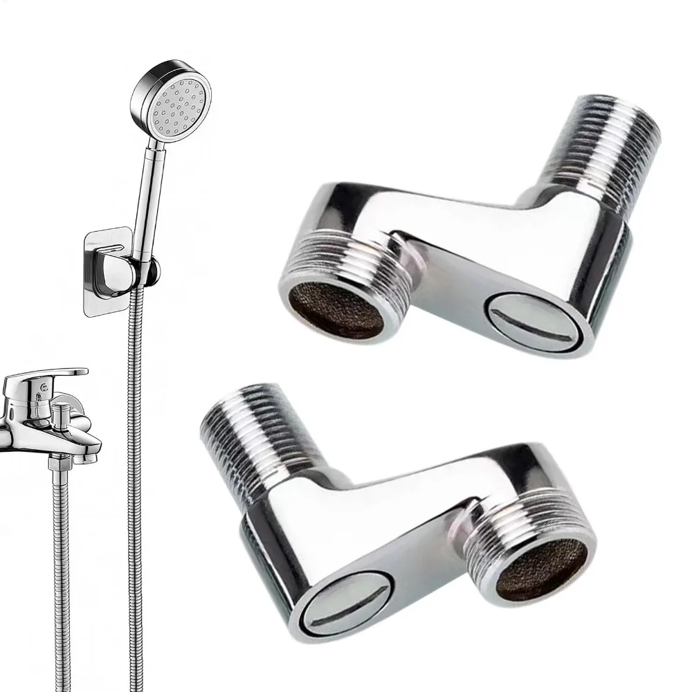 Faucet Shower Adapter Adjustable Angle Replacement Connector Shower Head Extender for Home Improvement Kitchen Bath Laundry Room