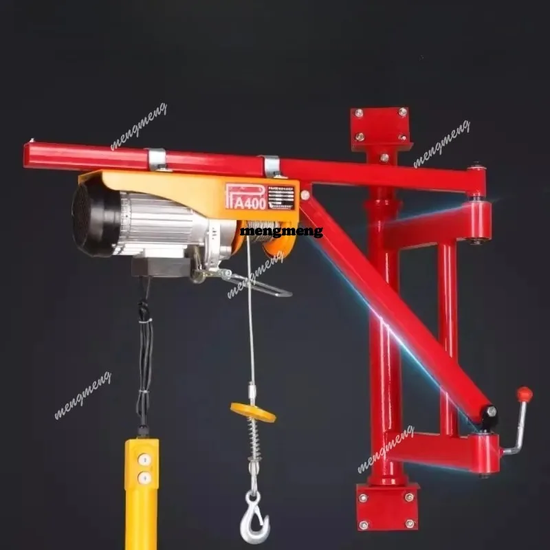 Wall bracket crane household electric hoist 220V door and window small lifting hoist crane folding arm bracket