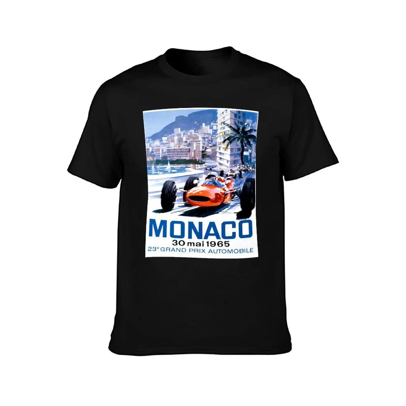 Monaco T-Shirt, Summer Casual Cotton Tee, Oversized Streetwear Tops, Vintage Graphic Print, Loose Fit Short Sleeve, 100% Cotton