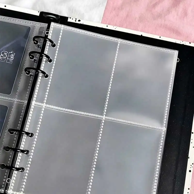 20/50Pcs A5 Binder Photo Card Holders Double Sided 4 Pocket Top Loading Clear Kpop Photocard Sleeves Idol Card Album Refills