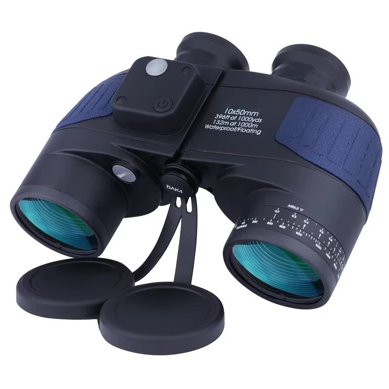 Waterproof 10X50 high definition binoculars Compass ranging telescope with illuminated flat plate nitrogen filled