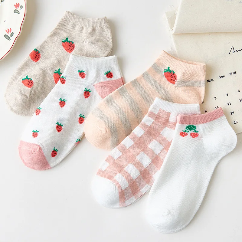 

5PCSFemale socks 2025 spring new boat socks cartoon sweet giant cat trend Korean style female students socks manufacturers who