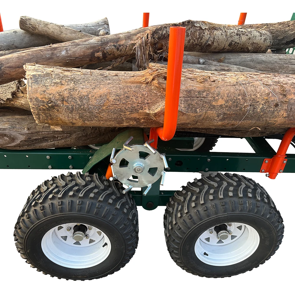 for^2 Ton ATV Log Trailer with 4.2m Hydraulic Crane and 4WD Remote Drive System