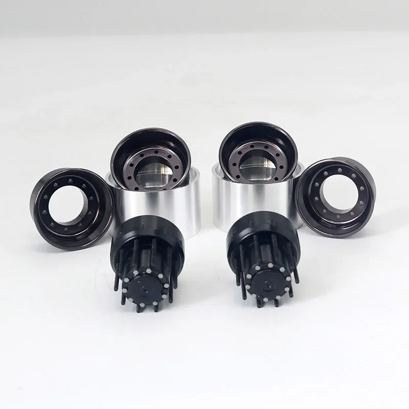 1 Pair Metal Simulation Wheel Rear Hub for 1/14 Tamiya RC Truck Trailer Tipper Electric Car Scania MAN Benz Volvo LUSE Diy Parts