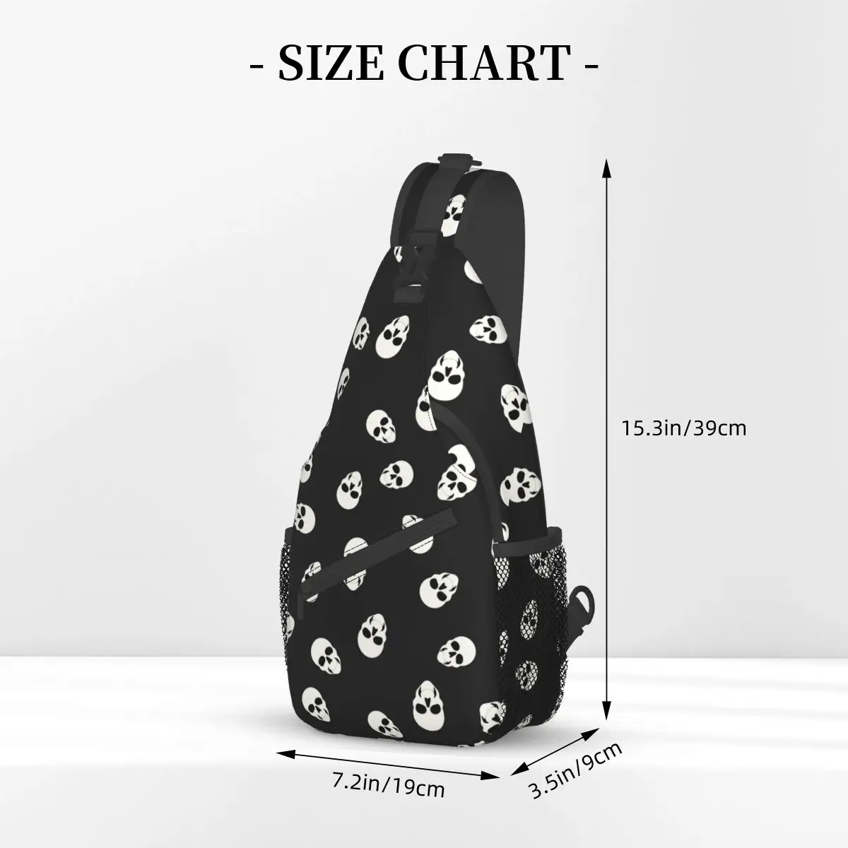 Cool Skull Sling Bag pecho Crossbody hombro Sling mochila viaje senderismo Daypacks patrón Satchel