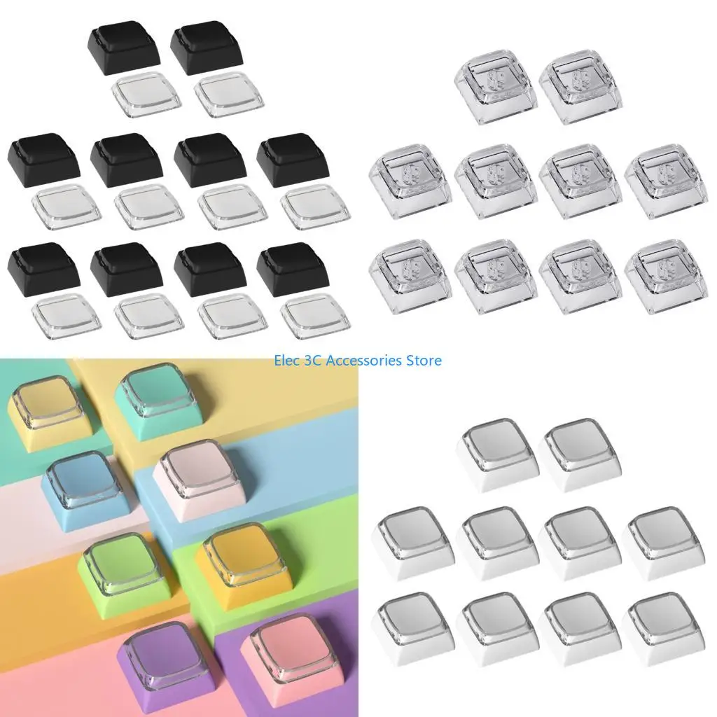 Y51A 10Pcs XDA Profile 1U No Engraveds Blank Keycap for Mechanical Keyboards