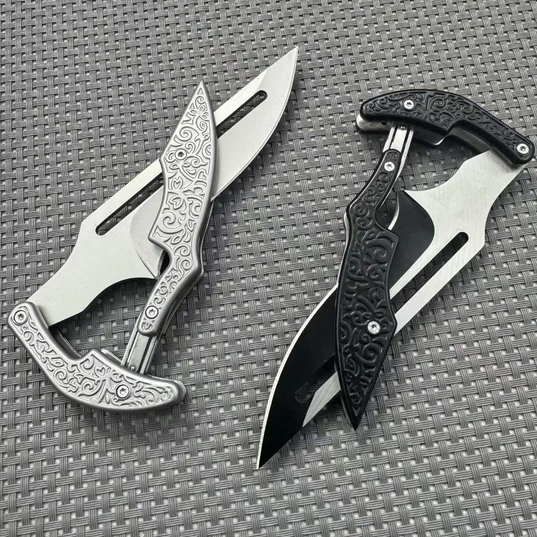 New outdoor folding knife large mechanical magic knife portable sharp knife all steel deformation outdoor folding knife