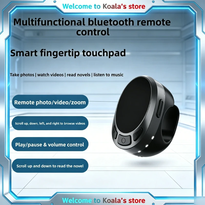 

Air Mouse Bluetooth Page Turner E-book Pag Turner TikTok Remote Scrolling Ring Finger Mouse Wireless Video Controller For Read