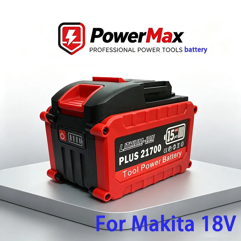 

Сменный аккумулятор 18В 9.0Ач для Makita, литий-ионный аккумулятор 21700 PLUS, 15 элементов, совместим с беспроводными инструментами Makita 18В серии LXT