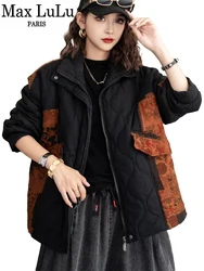 Max LuLu Winter Ladies Fashion Quilted Luxury Jeackets Printed Classic Oversized Warm Loose Parkas Thicken Leisure Vintage Coats