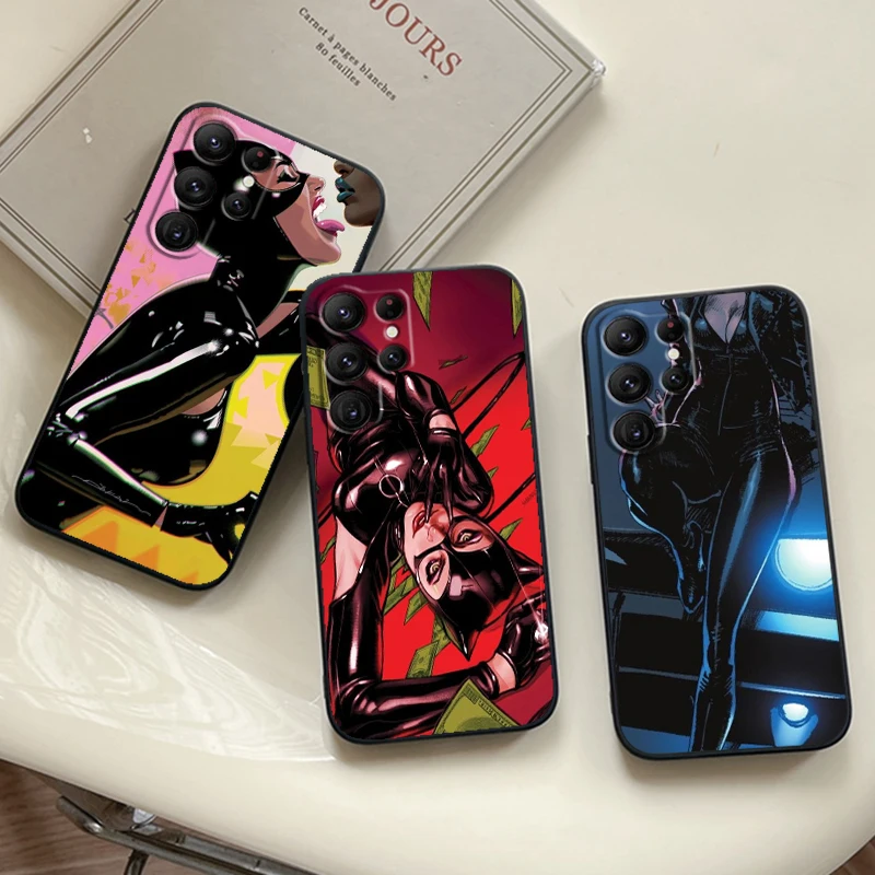 Film C-Catwoman Sexy For Samsung Galaxy S24 S23 S22 S21 S20 FE S10 S10E Plus Ultra Pro Lite 5G Black Soft Phone Case