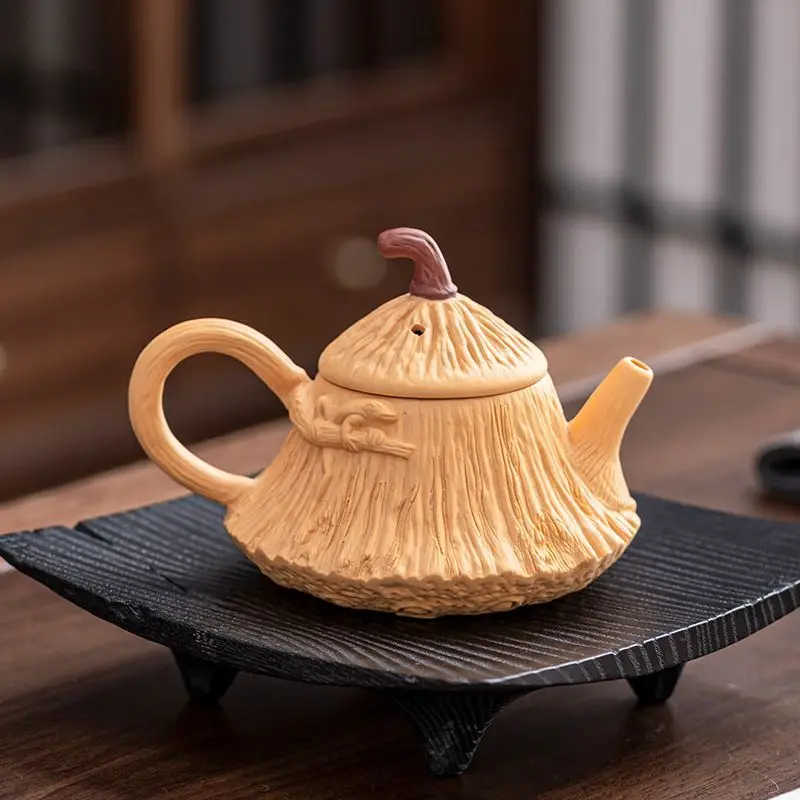 

Purple sand golden section mud lotus pod brewing teapot semi-manual 2025 new teapot making tea home office purple sand teapot
