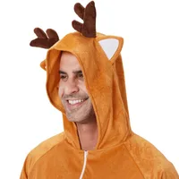 New Christmas Elk One-piece Suit Couple Men and Women Funny Party Stage Props Bar One-piece Pajamas Adult Onesie - Image 4