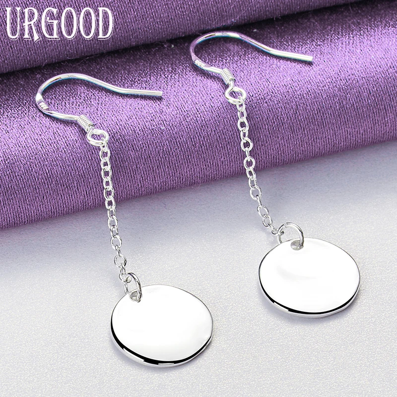 

925 Sterling Silver Minimalist Circle Earrings For Women Party Engagement Wedding Gift Fashion Jewelry