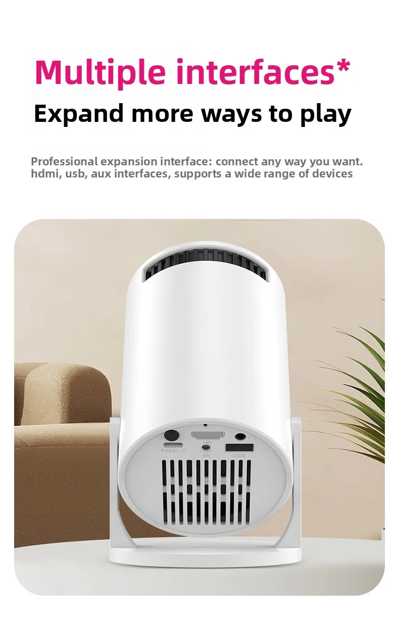 جهاز عرض صغير أبيض لاسلكي فيديليتي 240 °   جهاز عرض أفلام محمول LED 1080P قابل للتعديل لهاتف أندرويد USB TV Stick Laptop