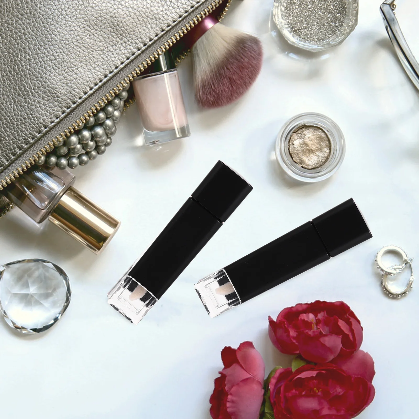 4Pcs Lip Gloss Tubes Refillable Transparent Plastic Containers Empty Lip Balm Bottles DIY Tools for Women