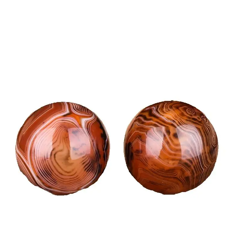 Natural Twisted Red Agate ,Jade Solid Hand Turn Ball ,Old Man Turn Ball, Massage Finger Exerciser