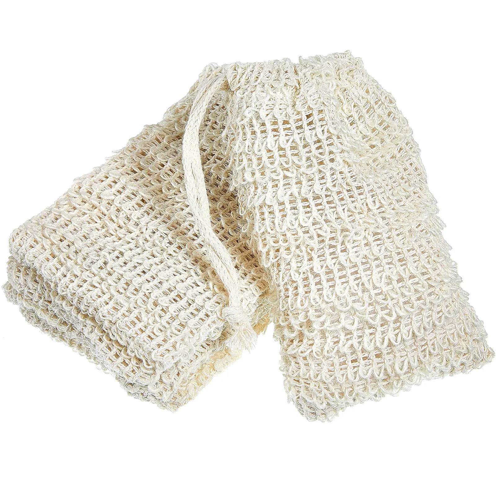 5pcs anti soap bags, sisal soap bags with drawstrings, anti soap bags, knotted shower soap bags for foaming and drying, bathroom accessories for home bathroom decoration
