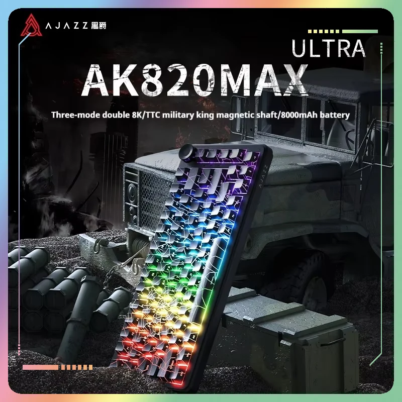 

Ajazz Ak820maxultra Magnetic Axis Wireless Mechanical Keyboard Bing Wang Axis Side Engraving Game E-Sports Three-Mode Bluetooth