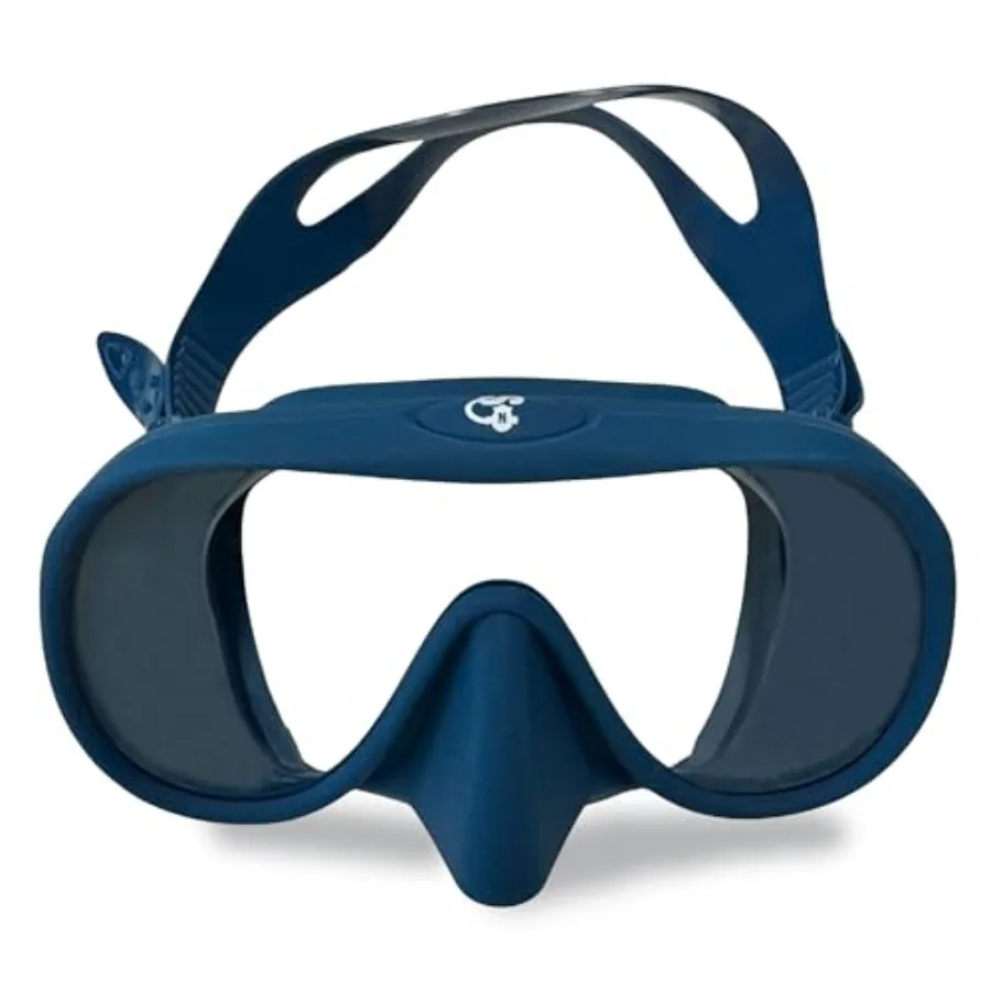 

Dive mask for underwater diving ultra-clear low-iron glass black wide view and low volume with 100 silicone skirt