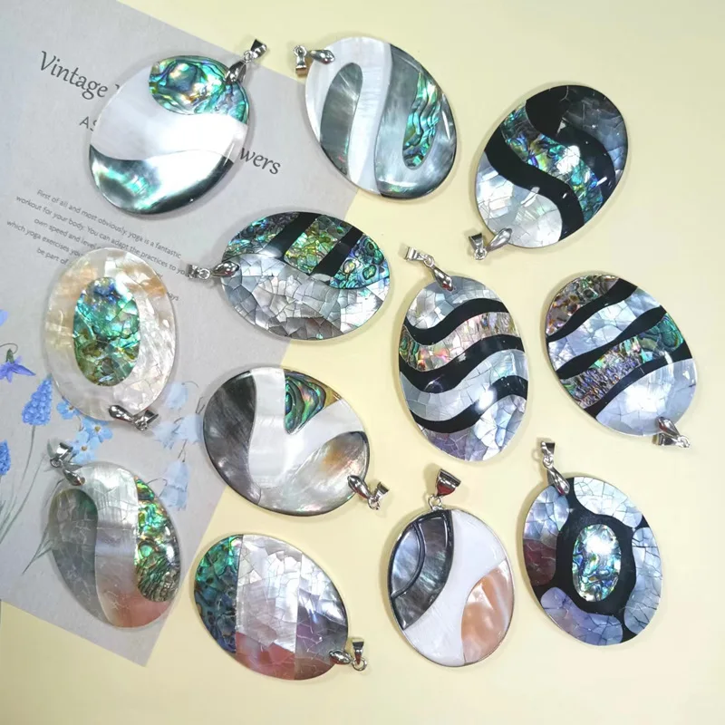 Popular European and American style cracked shell design diy Jewelry Mixed crushed abalone shells Black shell clams