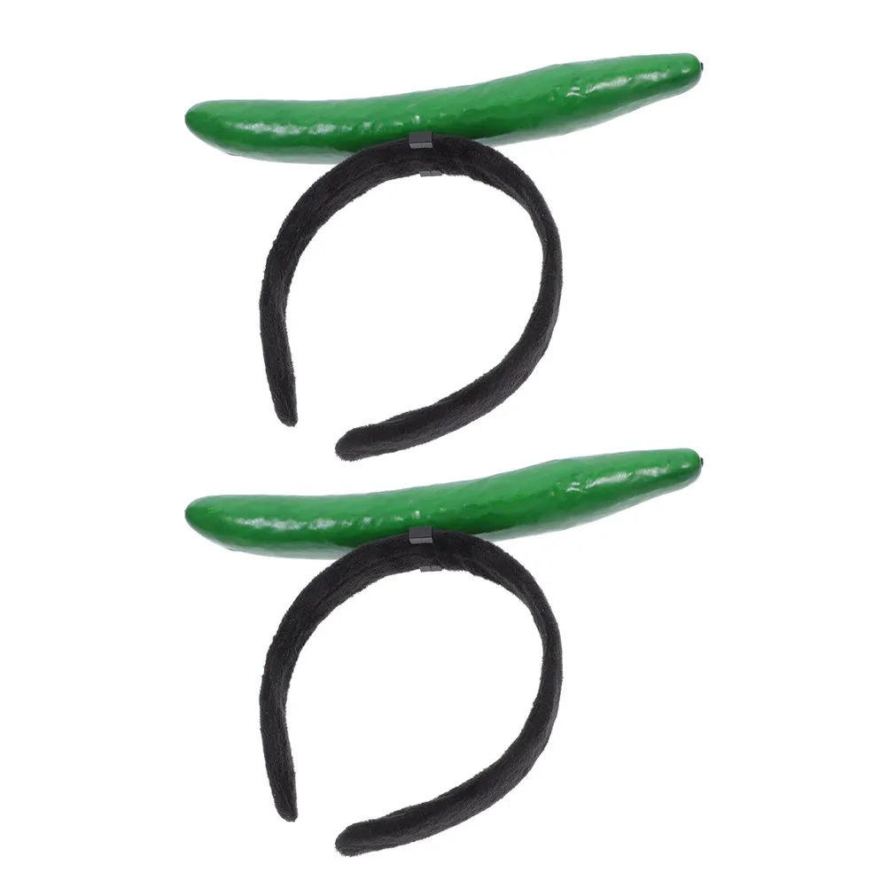 

2 шт. забавные повязки на голову в виде овощей, имитация огурца, обруч для волос для праздников, свадеб, костюмированных вечеринок, необычные головные уборы