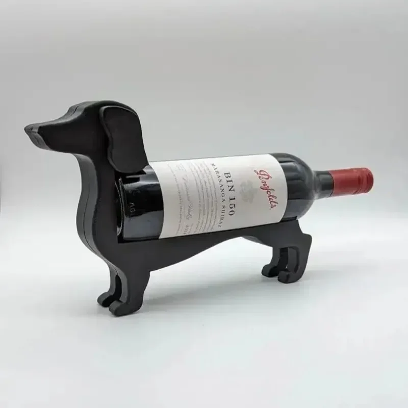 Soporte creativo para botella de vino de perro salchicha, caja de almacenamiento de vino para cocina, diseño decorativo práctico para el hogar con diseño de perro salchicha