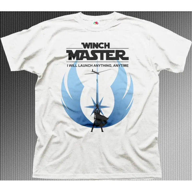 

WINCH MASTER gliding glider soaring sailplane white printed cotton t shirt Z9946