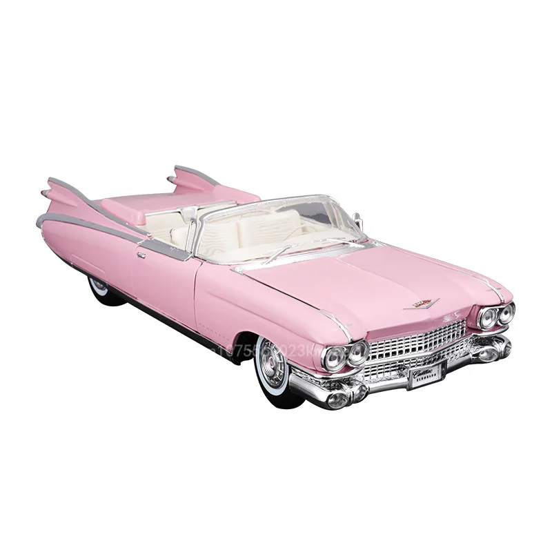 Maisto 1:18 Model Car 1959 Cadillac Eldorado Biarritz Alloy Decast Desktop Pink Decoration Collection Vehicle Model Toys Gifts