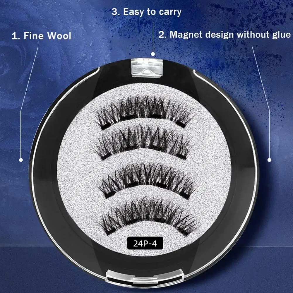 Magnetic False Eyelashes Natural With 3D Magnets Handmade Magnetic Lashes Natural Mink Eyelashe Magnet Lash