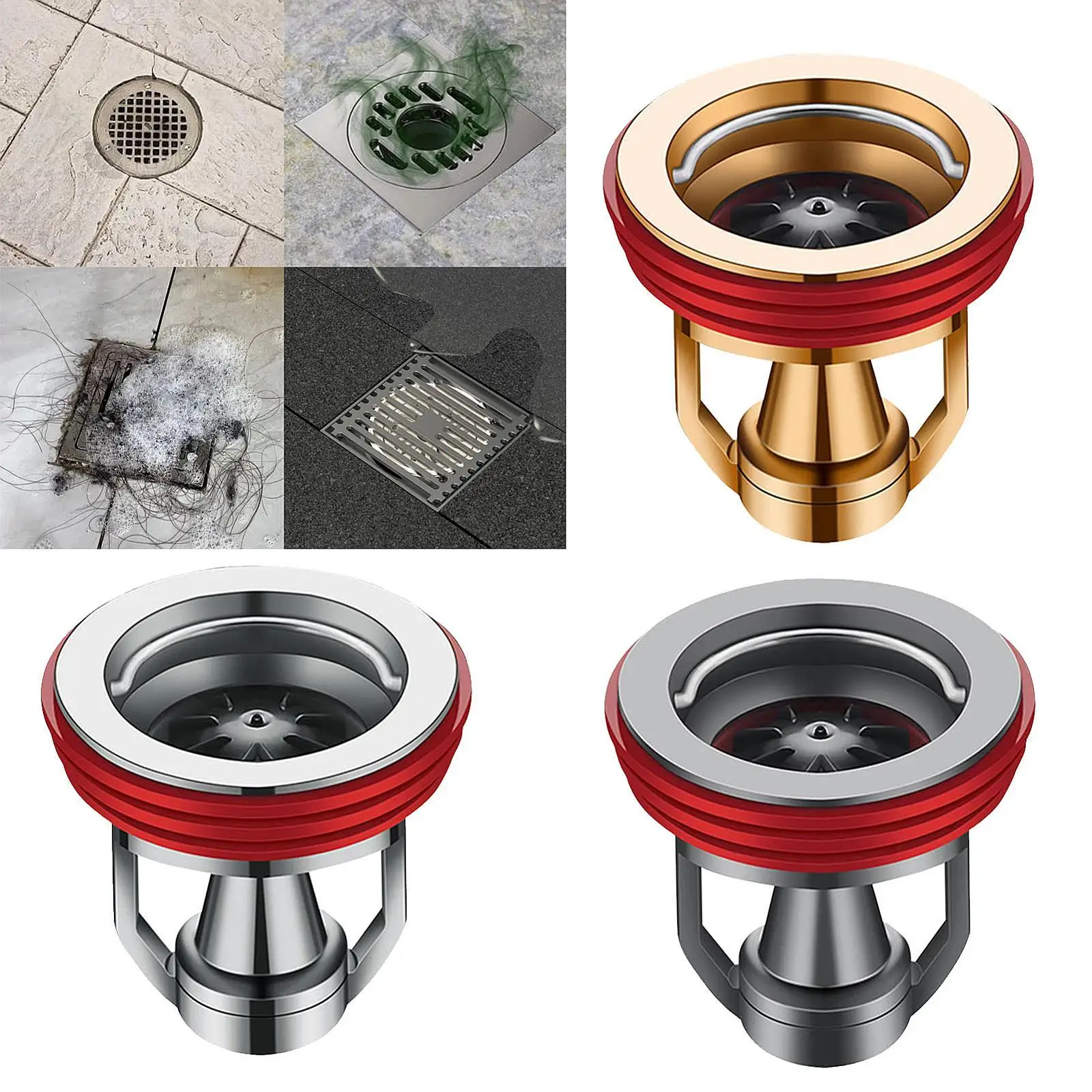 

Copper and silicone non-return seal for bathroom drain, shower, kitchen,