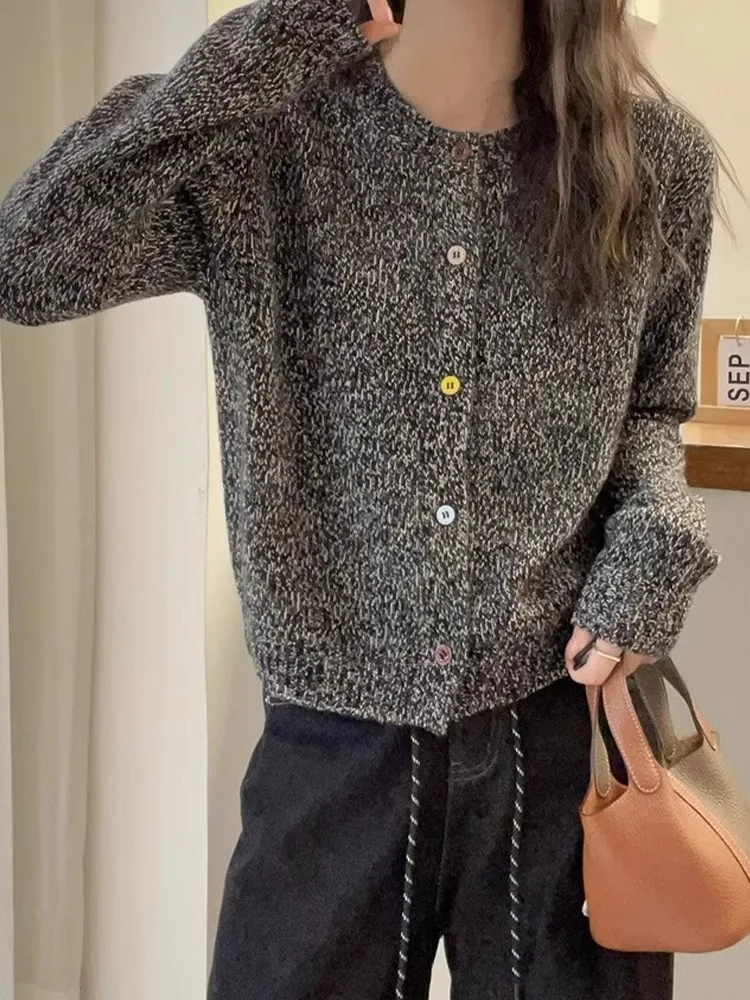 유니크 니트 롱 스웨터 가디건 캐주얼 출퇴근 여성 상의 다용도 가을 신상 슬레 버튼 오픈 셔츠 시적인 린