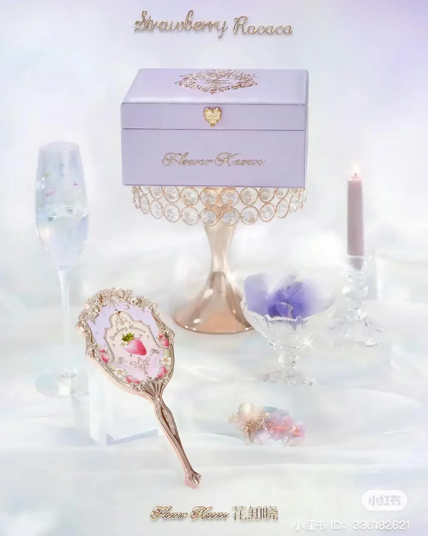 Flower Knows Mirror Swan Ballet Moonlight Mermaid Collection Handheld Mirror Limited White Blue Pink Chocolate Fairy Mirror