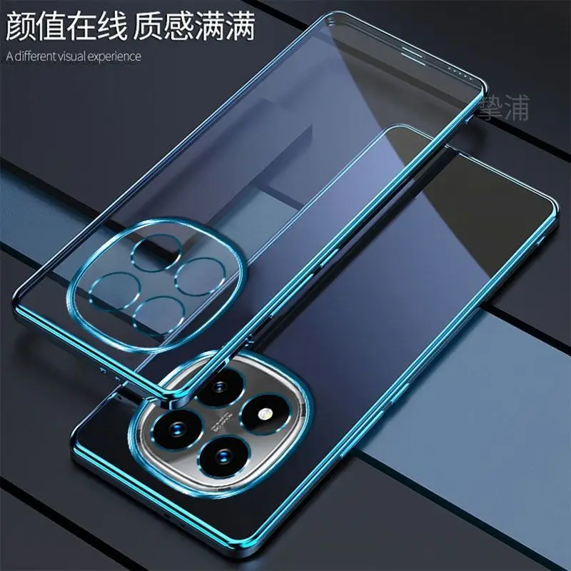 For POCO M8 Pro Redmi Note 15 Pro Plus 4G/5G Case Stylish Transparent Electroplated TPU Skin-Friendly Drop-Proof Cover Funda