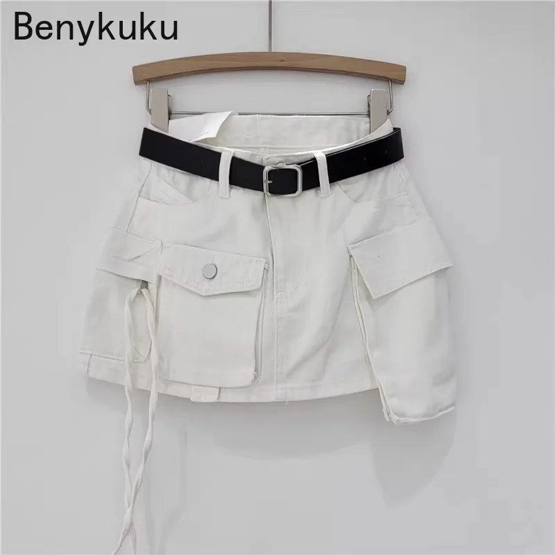 Krótka spódniczka dżinsowa Seksowna wysoka talia Kobiety Letnia moda Jean Gorąca spódnica Y2k Streetwear Jeans Club Party Casual Denim Short Skirts