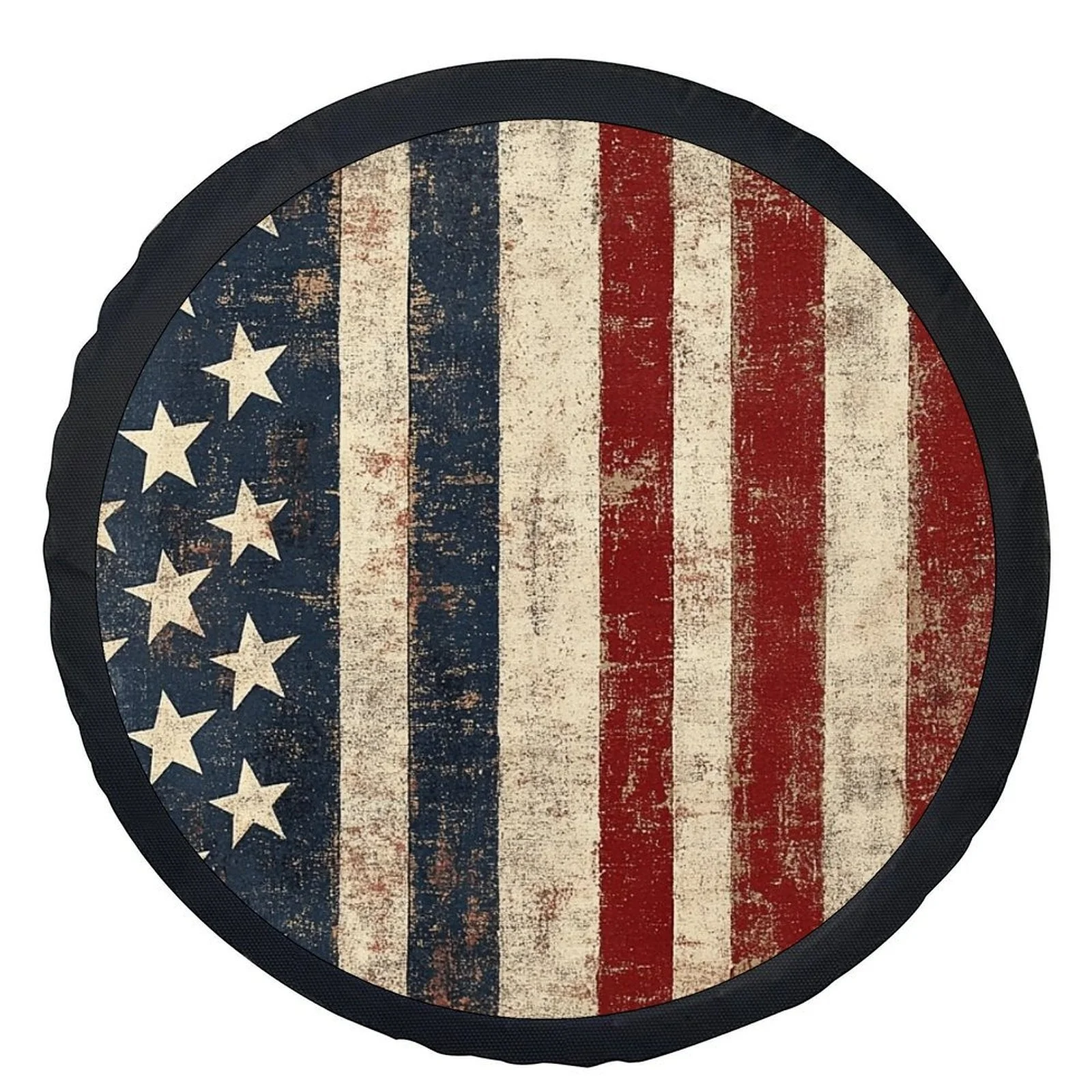 Single American Flag Design Tire Cover, Stylish Universal Wheel Protector, Fits Most Vehicle Wheels