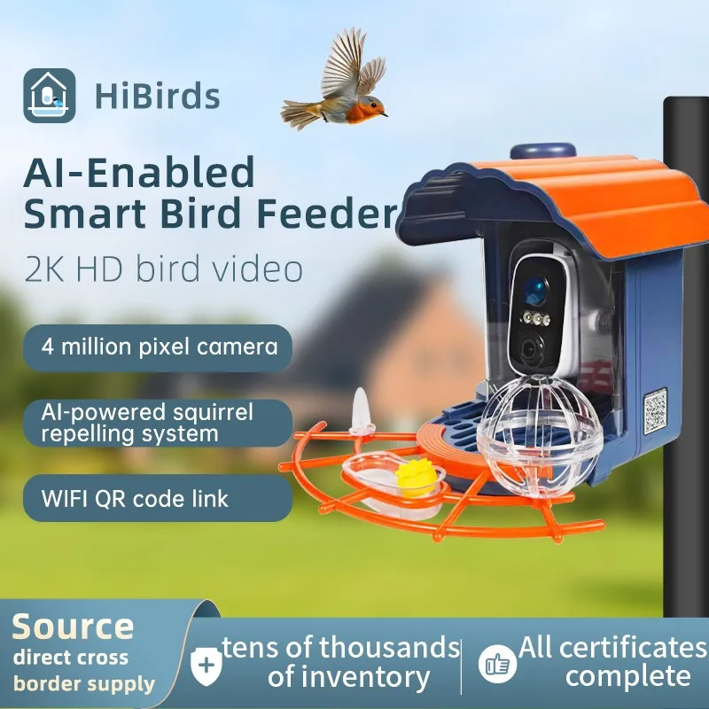 Pet Smart Tech Remote Snack Feeder Bird Recognition Automatic Feeder With Camera Pet Intelligent Bird Feeder 2026 DropShipping