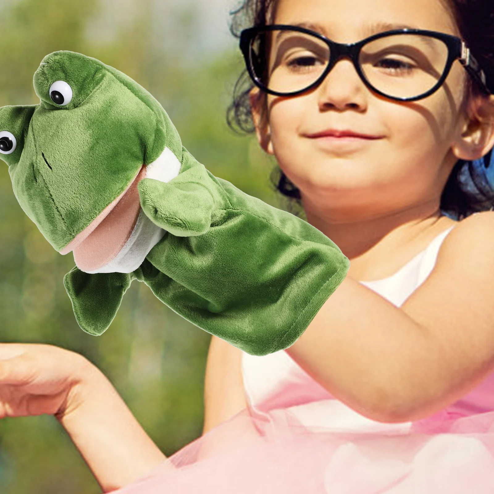 Handpuppe Früherziehung Spielzeugpuppen Kinder Cartoon Tiere für Kleinkinder Kinderspielzeug Geschichtenerzählen Gefüllt