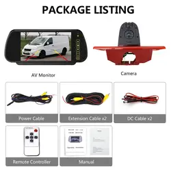 Dual Lens Rear View Brake Light Backup Camera For Citroen Jumpy Peugeot Expert Toyota Proace Van With 7 Inch Rearview Monitor