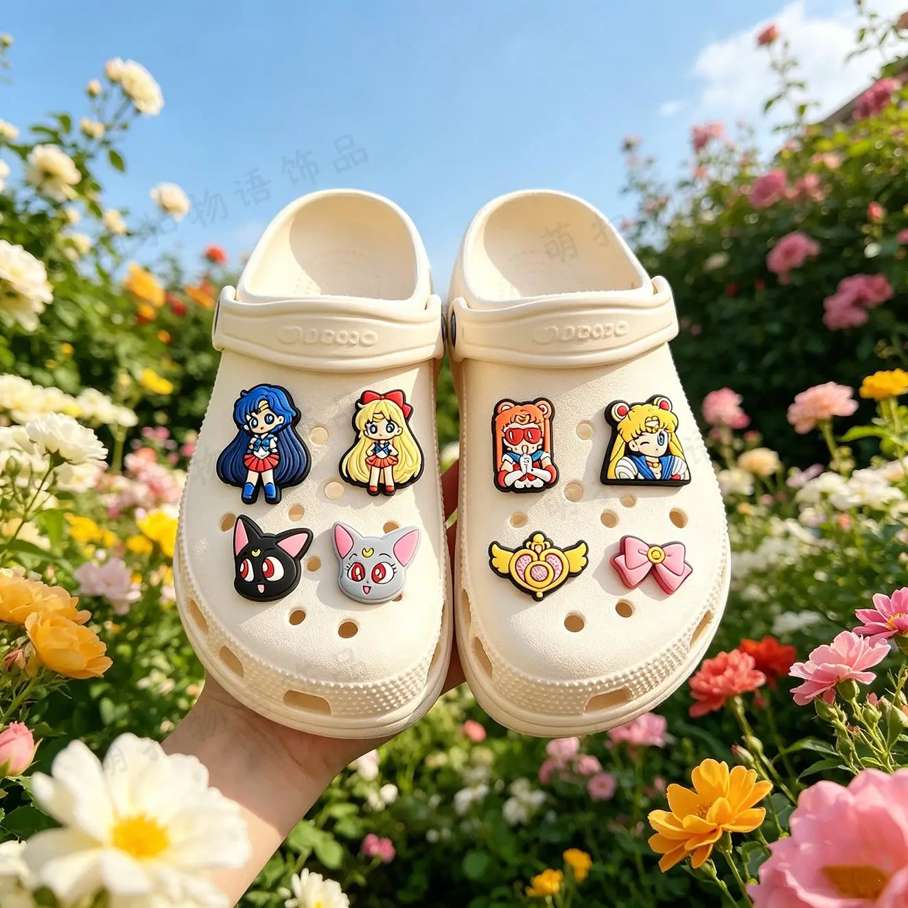 Sailor Moon shoes flower DIY accessory, removable shoe decoration, cute cartoon, gift for friends or your partner