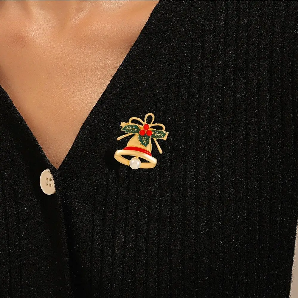 Cartoon Christmas Brooch Snow Man Bell Santa Claus Enamel Pins Jewelry Accessories Christmas Tree Dripping Oil Lapel Pin Daily