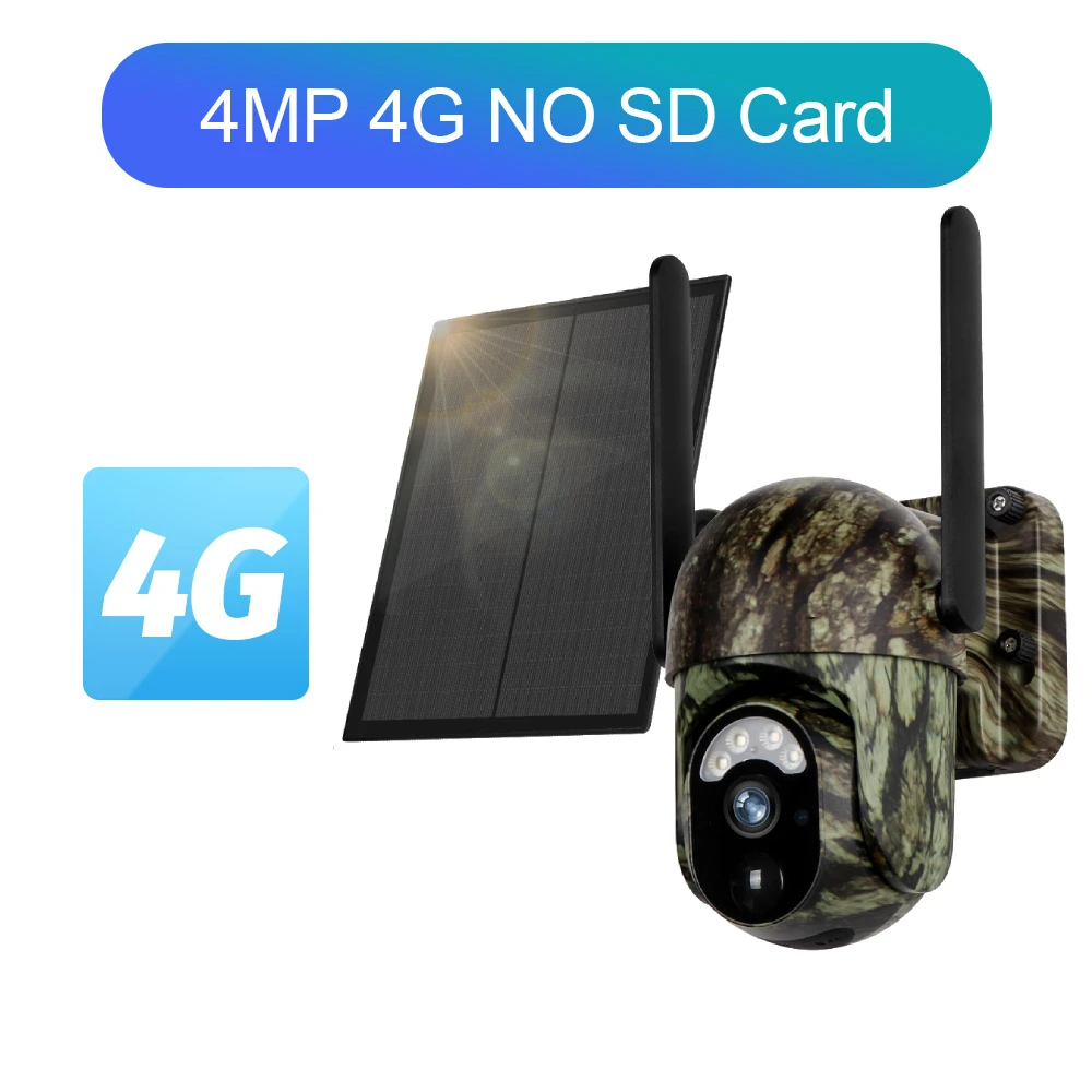 Telecamera 4G Esterna Con Pannello Solare – 2K, Batteria 10400mAh, Rilevamento AI E Visione Notturna A Colori, IP66