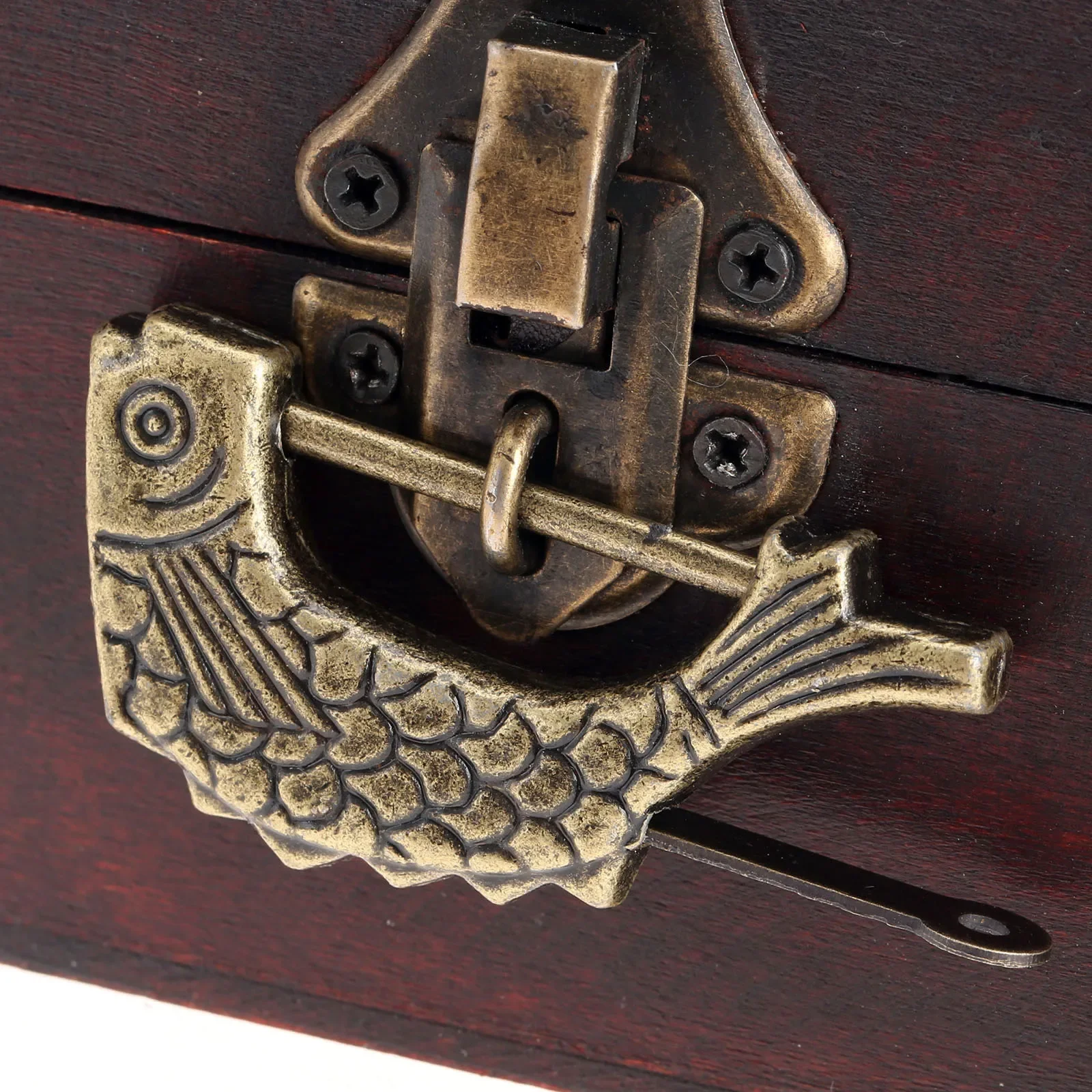 Antique Bronze Alloy Antique Chinese Old Wooden Box Lock Jewelry Chest Box Lock Padlock for Suitcase Drawer Cabinet 60x9x31mm
