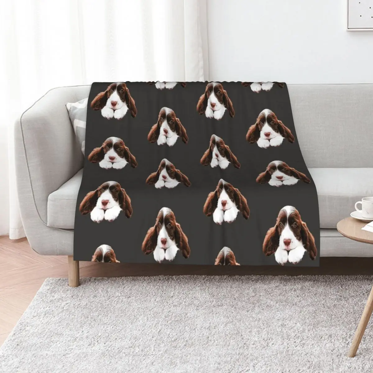 Springer Spaniel Cute Puppy Paws Throw Blanket Blankets For Bed Plush Flannels funny gift Camping Luxury Brand Blankets