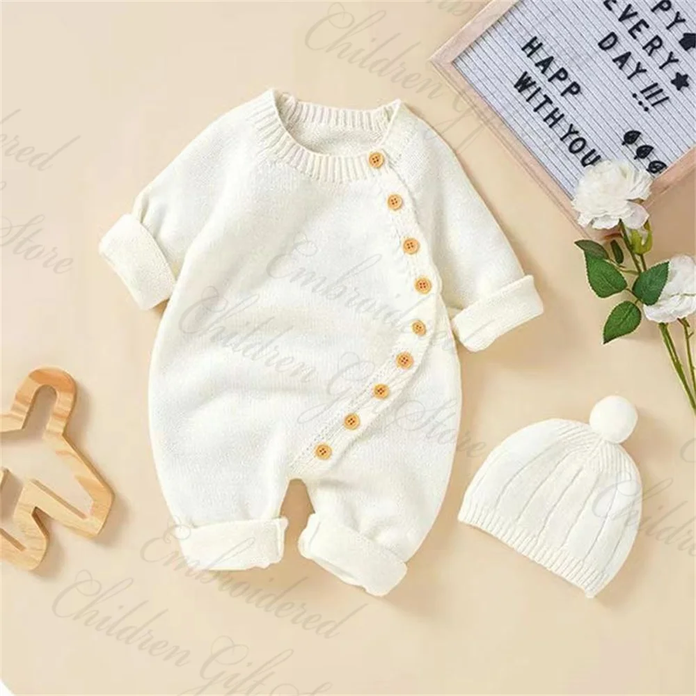 Ensemble de combinaison brodée avec chapeau pour bébé, nom personnalisé, cadeau de naissance pour enfant, pull personnalisé, cadeaux de fête préChristophe