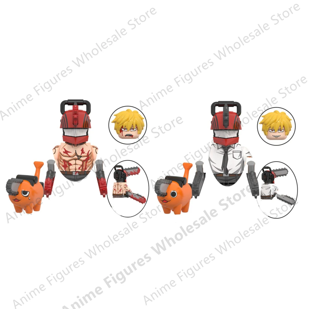 Bloques de construcción de dibujos animados para niños, Mini figuras de acción de Demon Man, Denji, Pochita, Anime, juguetes de ensamblaje, regalos,