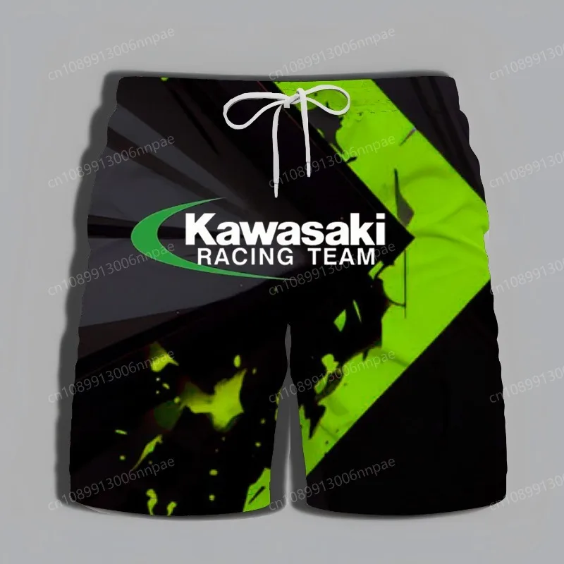 

Высококачественные мужские летние рабочие шорты с логотипом Kawasaki, модные шорты, пляжные шорты, хит продаж, экстремальная уличная езда