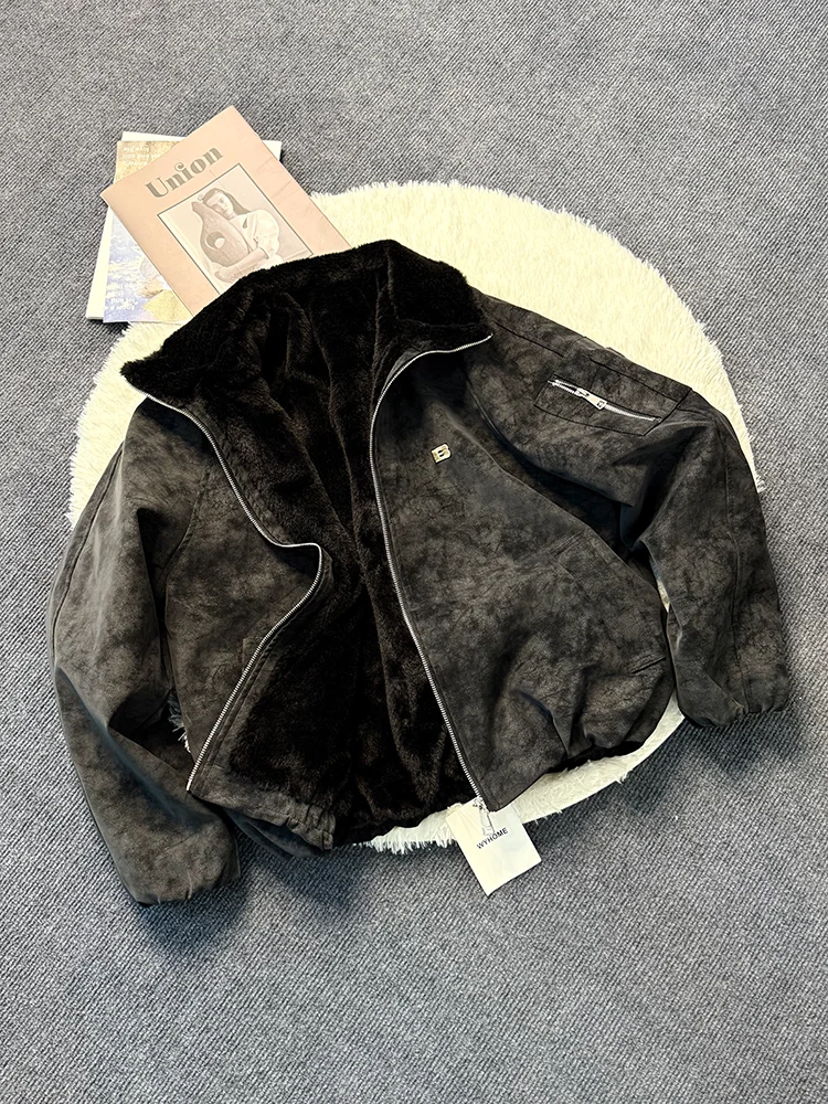 

Мужская зимняя куртка-бомбер из искусственной кожи в американском стиле, утепленная флисом, для молодежи, модная