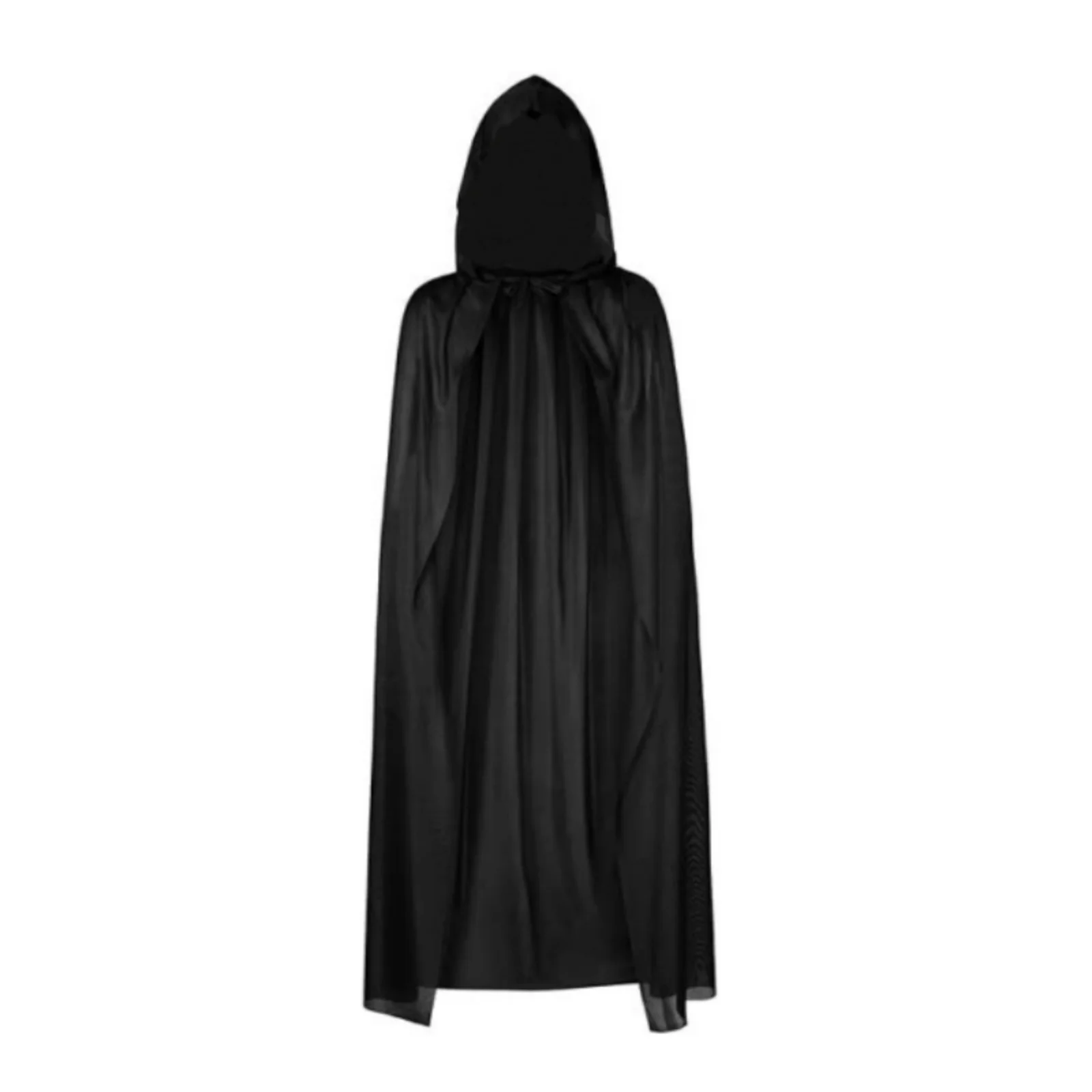 1PC Black Hooded Cloak Set, Multiple Styles Halloween Cosplay Cape For Adults & Kids, Ideal For Halloween Party, Role - Playing image 5