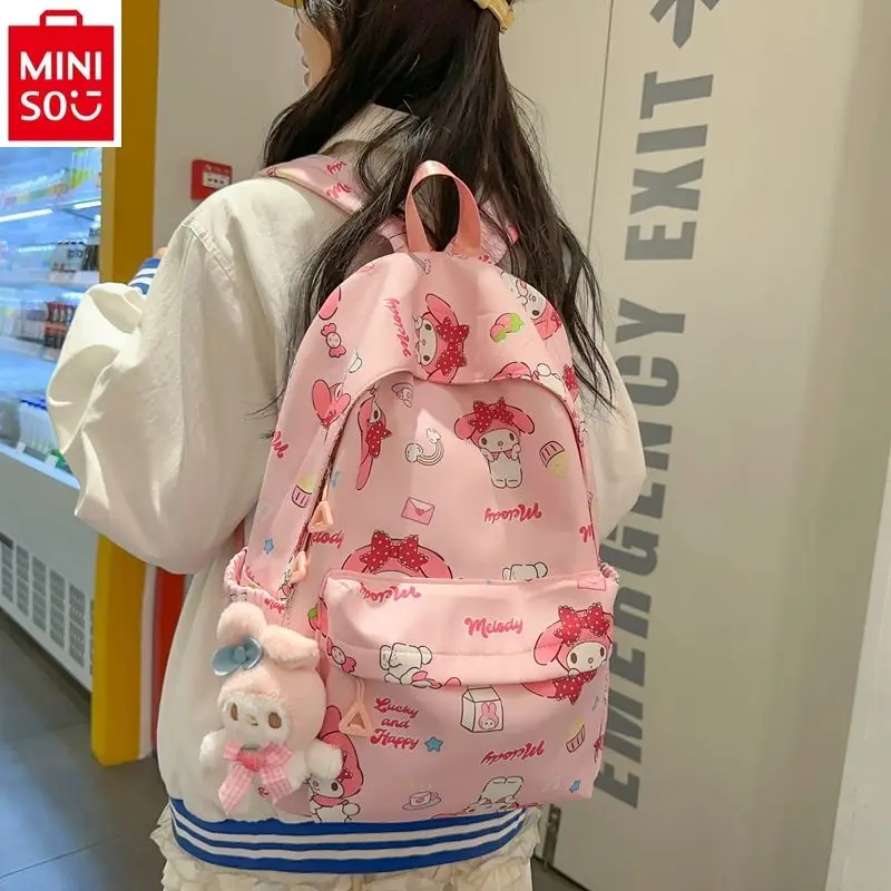 

MINISO Sanrio Мультфильм Мелодия водонепроницаемый детский рюкзак Печатный граффити студенческий универсальный большой емкости